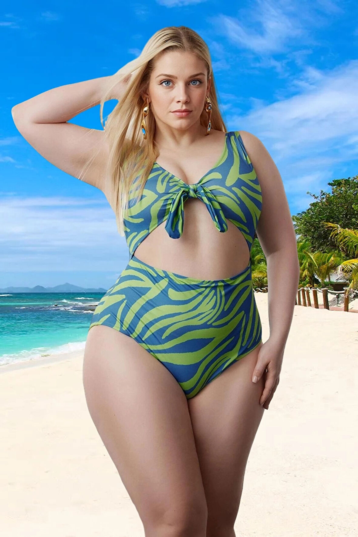 Konforlu Desenli Rahat Kesim Büyük Beden Mayo Battal Boy Yüksek Konfor Her Bedende Şıklık