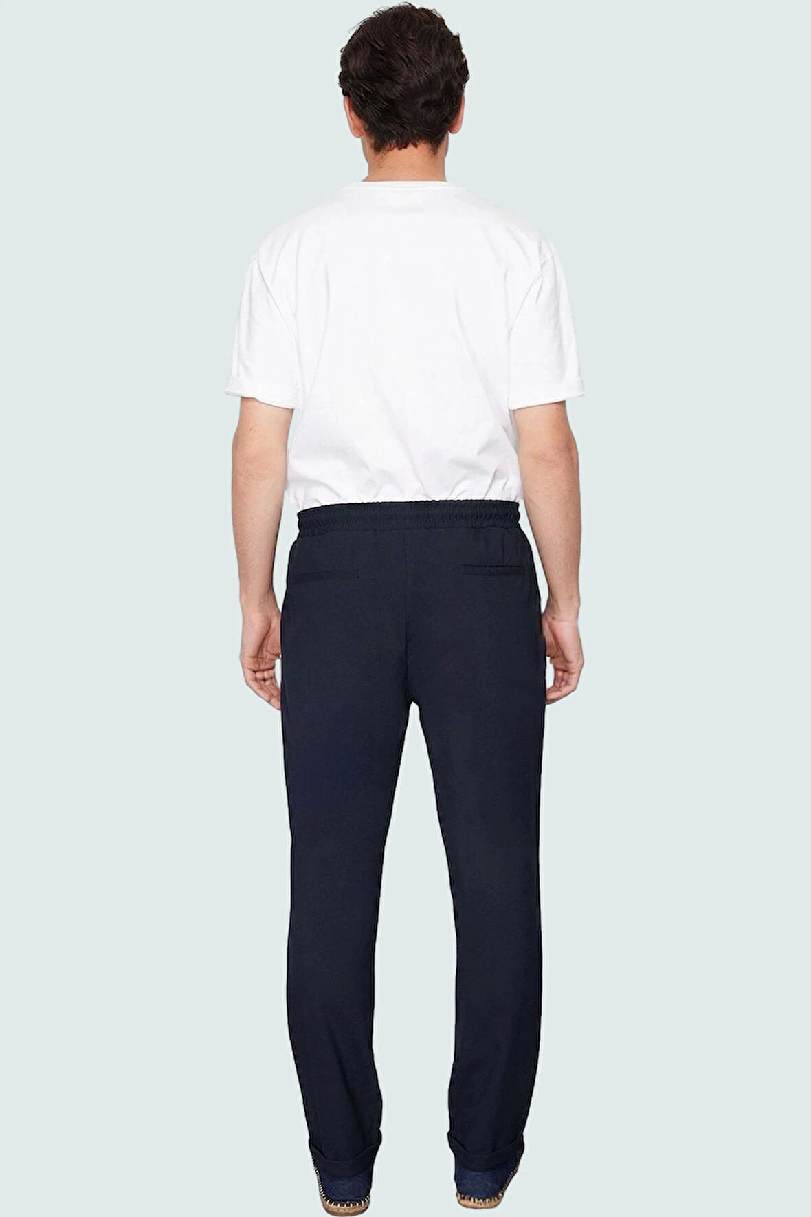 Erkek Slim Fit Dar Paça Dokuma Pantolon Günlük Kullanım İçin İnce Kumaş Yaz Aylarının Vazgeçilmezi