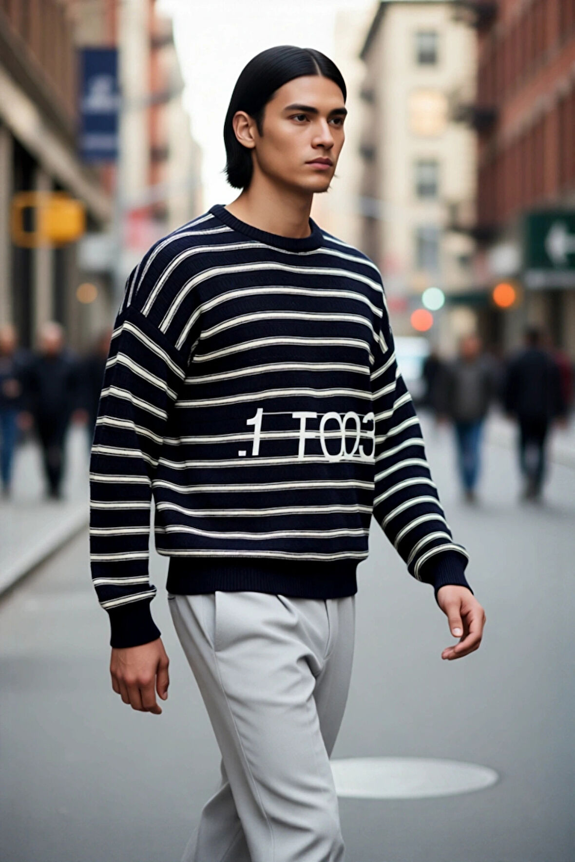 Unisex Oversize Çizgili Bisiklet Yaka Triko Kazak Kış Günleri İçin Rahat Ve Şık Bir Seçim Kaliteli