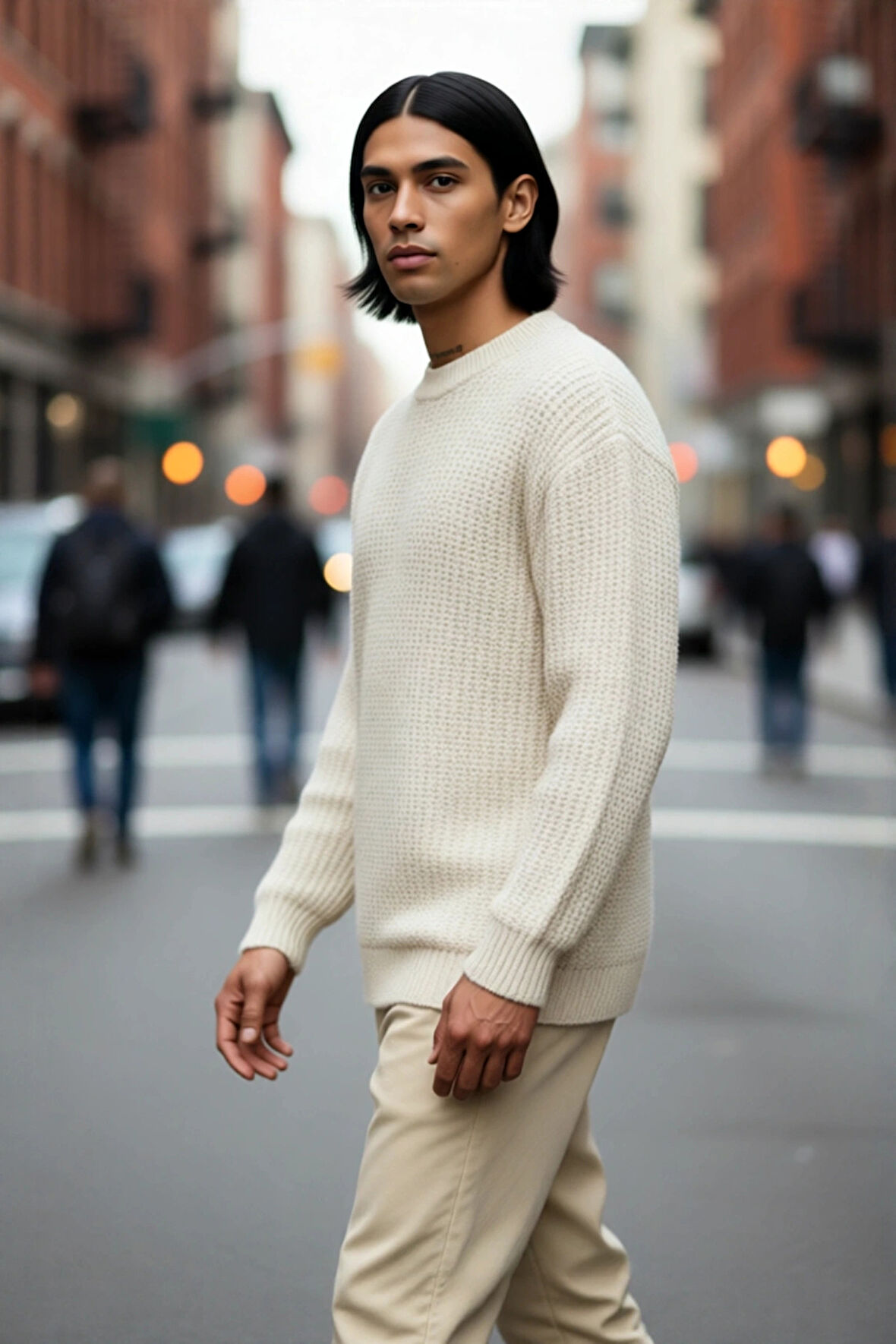 Unisex Oversize Bisiklet Yaka Dokulu Triko Kazak Soğuk Havalar İçin Şık Ve Rahat Bir Seçenek