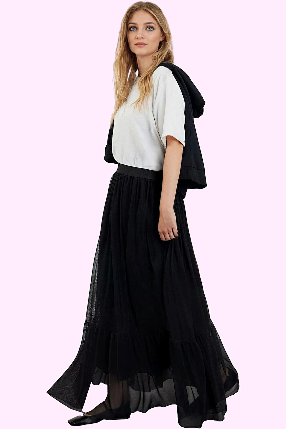 Kadın Maxi Kloş Etek Kemerli Astarlı Polyester Günlük Şıklık Hafta Sonu Yaz Aylarının Vazgeçilmezi