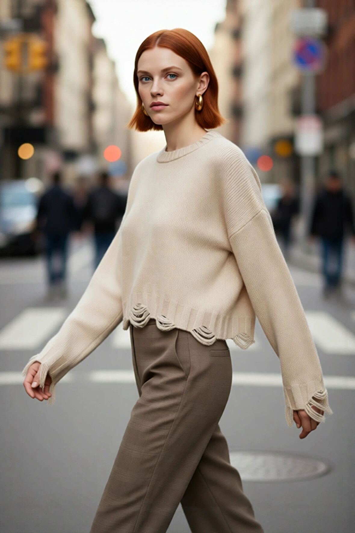 Kadın Oversize Triko Crop Kazak Düşük Kollu Akıtma Detaylı Yumuşak Dokusuyla Modern Şıklık Sunar