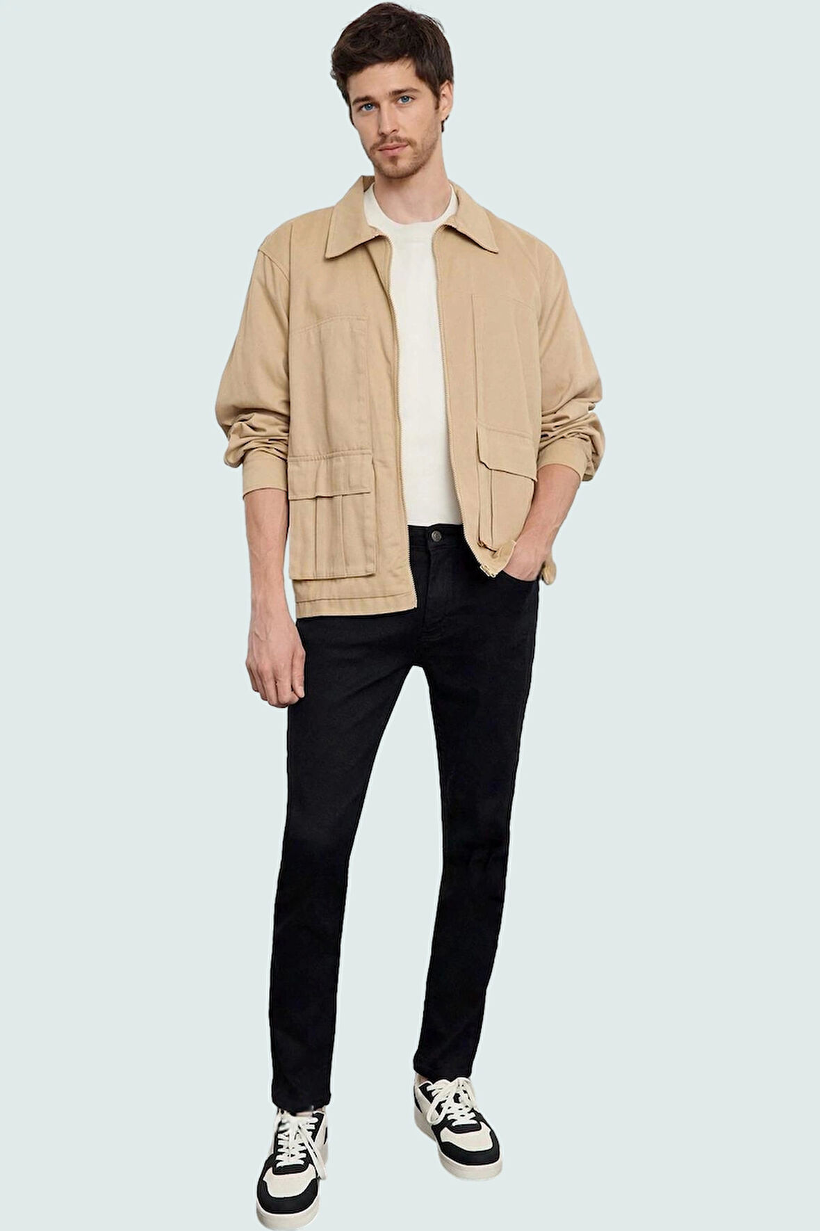 Erkek Skinny Fit Denim Kot Pantolon Stretch Kumaş Günlük Kullanım Yaz Aylarının Vazgeçilmezi