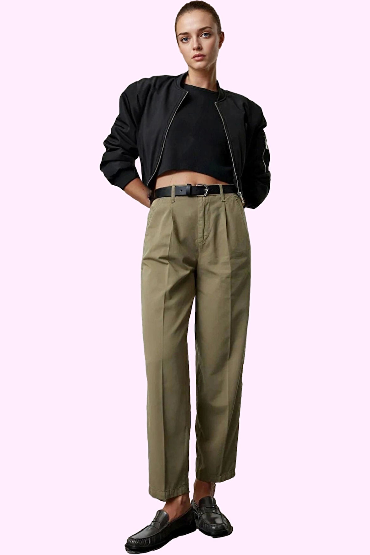 Kadın Yüksek Bel Mom Jean Rengi Pamuk Günlük Kullanım Hafta Sonu Yaz Aylarının Vazgeçilmezi