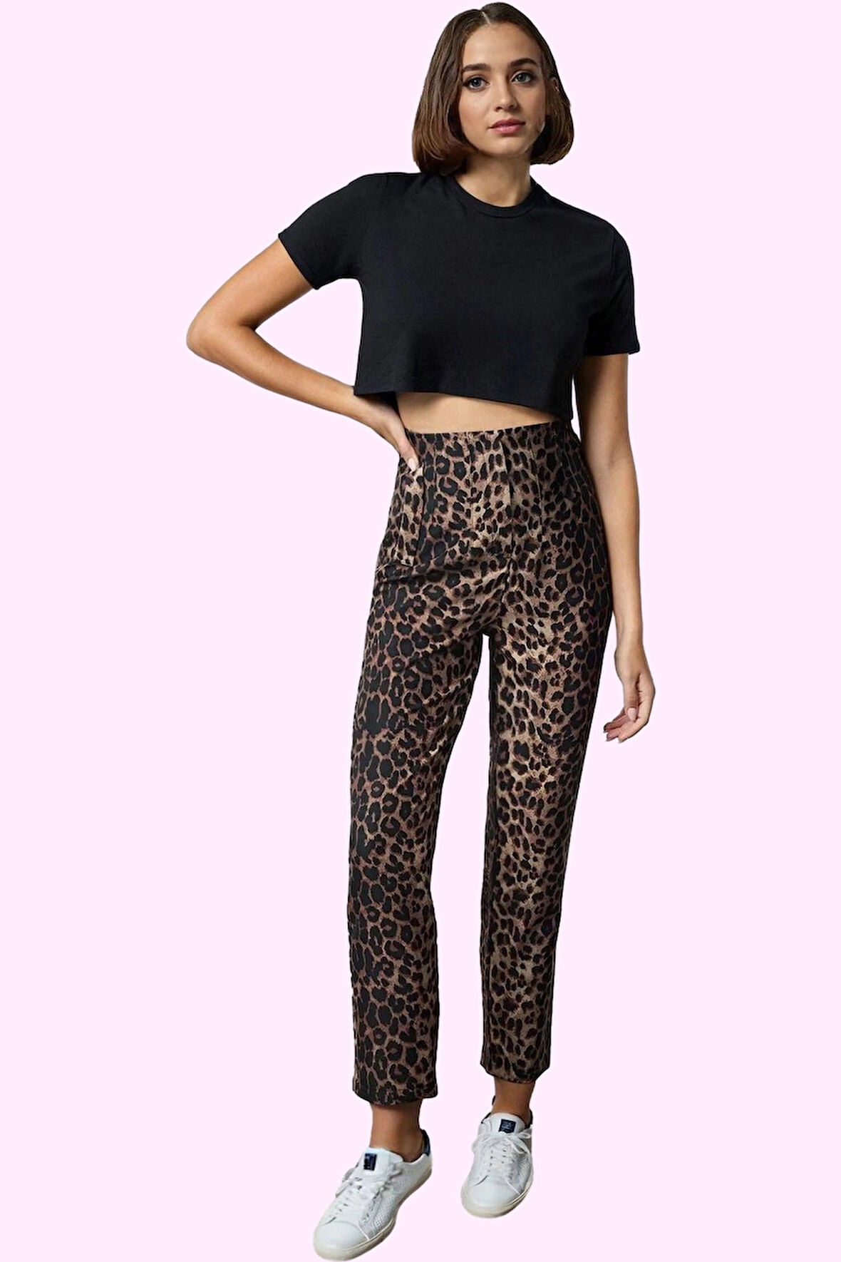 Kadın Yüksek Bel Cigarette Kalıp Dokuma Pantolon Finike Günlük Kullanım Yaz Aylarının Vazgeçilmezi