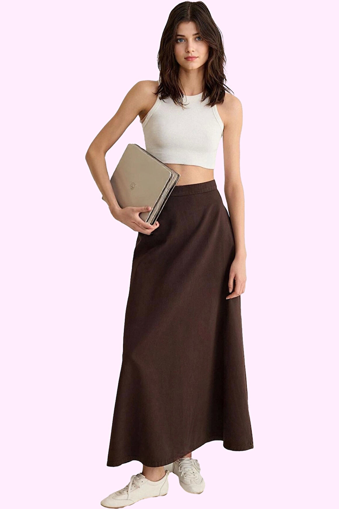 Kadın Maxi Denim Etek A line Kalıp Pamuk Günlük Şıklık Hafta Sonu Yaz Aylarının Vazgeçilmezi