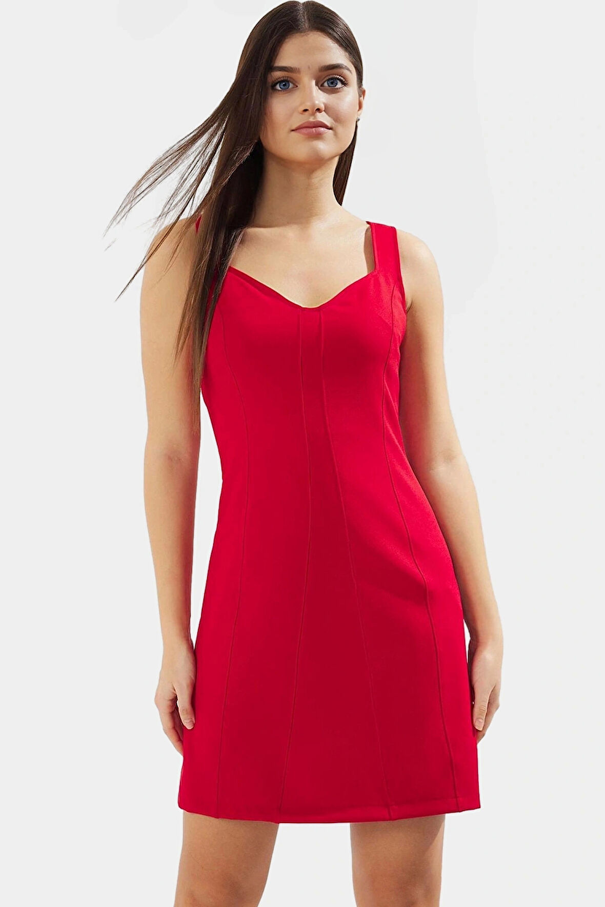 A Kesim Mini Elbise 88% Polyester 12% Elastan Yazlık Günlük Premium Kalite Özenle Seçilmiş