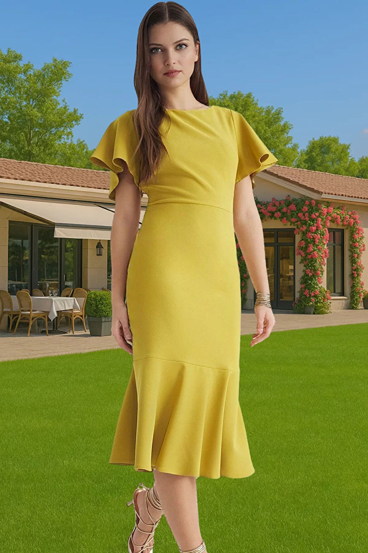 Kadın Midi Boy Finike Dokuma Elbise Vücudu Saran Kalıp Özenle Seçilmiş Rahat Ve Şık Rahat Ve Şık