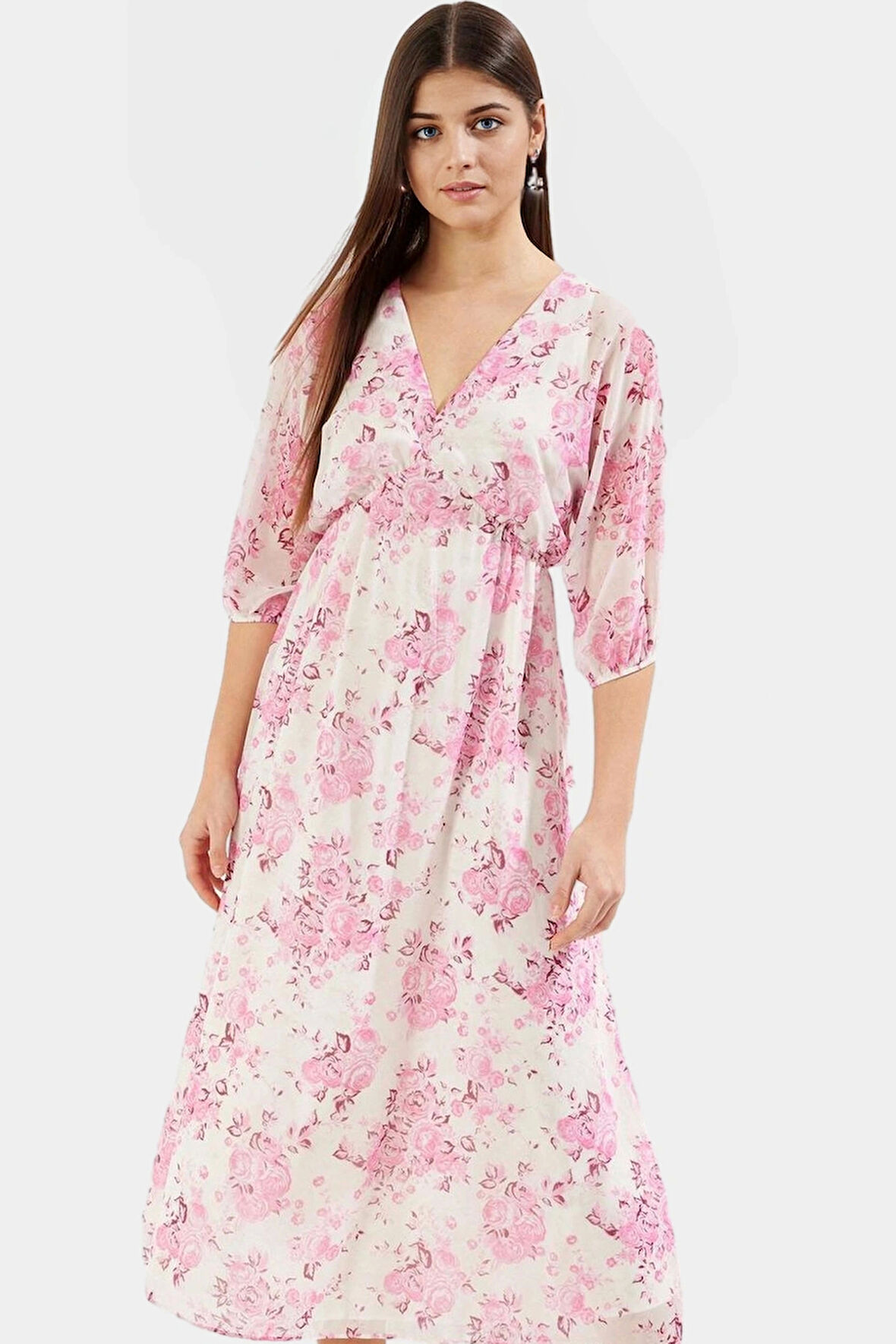 Şifon Maxi Elbise Soyut Desenli Rahat Yazlık Uzun Ömürlü Profesyonel Görünüm Yüksek Kalite