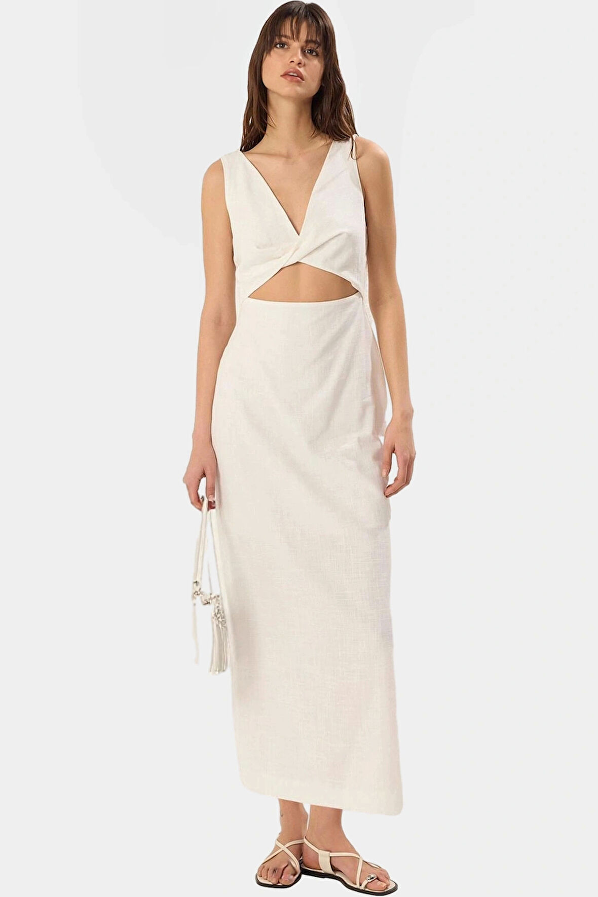 Maxi A Kesim Bisiklet Yaka Yazlık Elbise 85% Viskoz Rahat Günlük Kaliteli İşçilik Premium Kalite