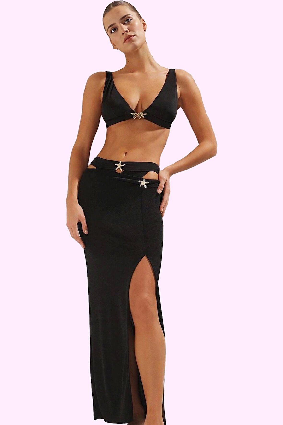 Kadın Maxi Örme Plaj Etek Aksesuar Detaylı Yazlık Günlük Kullanım Yaz Aylarının Vazgeçilmezi