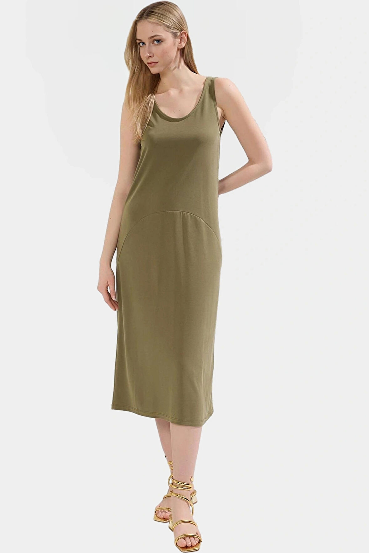 Şık Havuz Yaka Modal Elbise Rahat Kalıp Yazlık Günlük Kaliteli İşçilik Premium Kalite Modern Stil