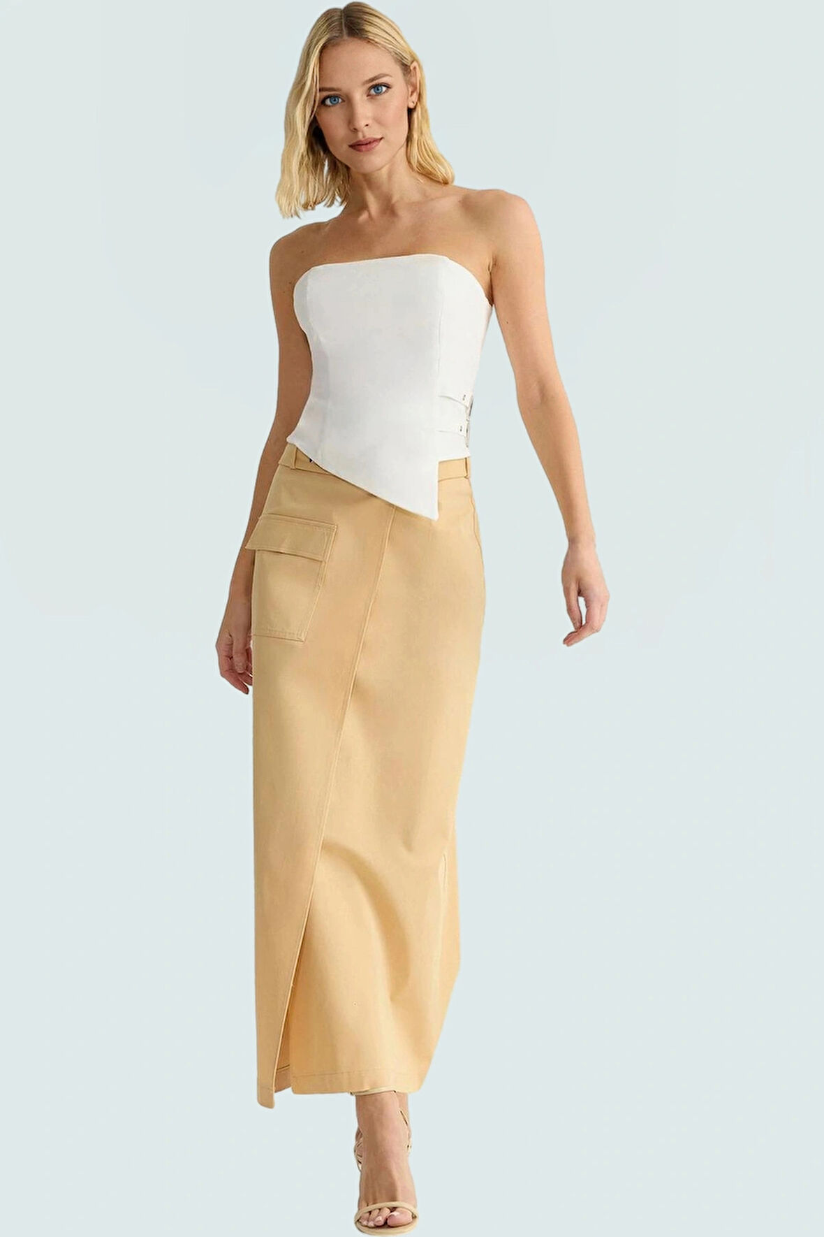 Yazlık Straplez Basic Bluz Polyester Elastan Kumaştan Dayanıklı Malzeme Trend Tasarım Premium Kalite