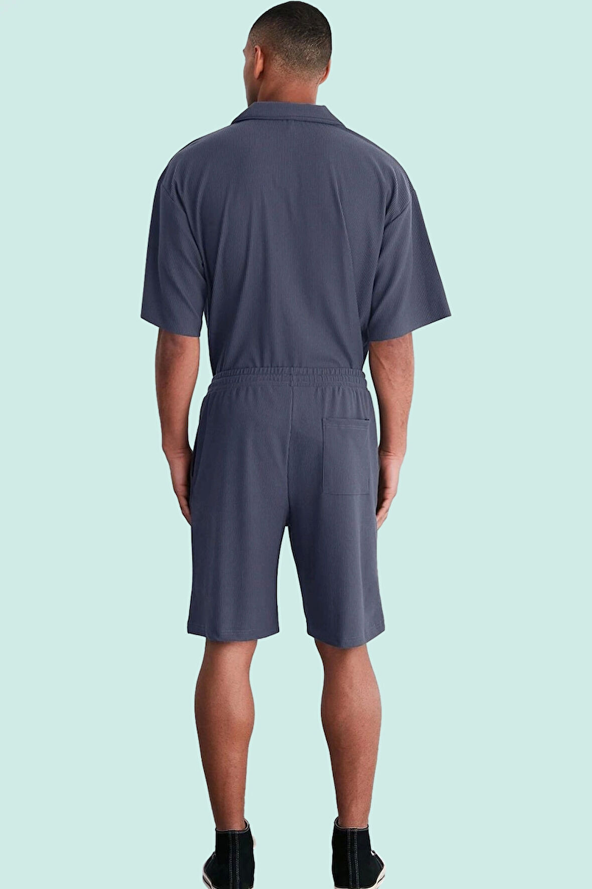 Erkek Geniş Paça Ottoman Dokuma Kısa Şort Rahat Kalıp Renk Günlük Kullanım Kaliteli Malzeme