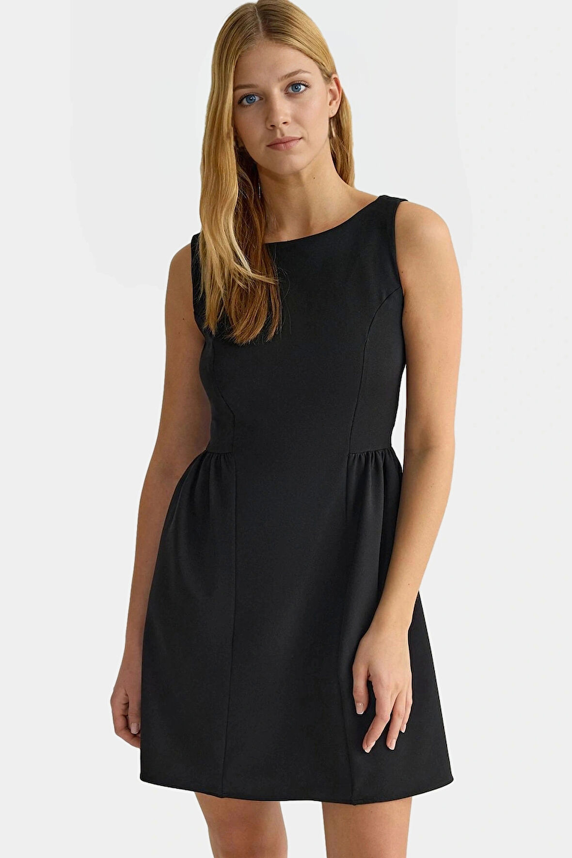 Kadın A Line Mini Elbise 87% Polyester 13% Elastan Yazlık Modern Stil Özel Tasarım Şık Görünüm