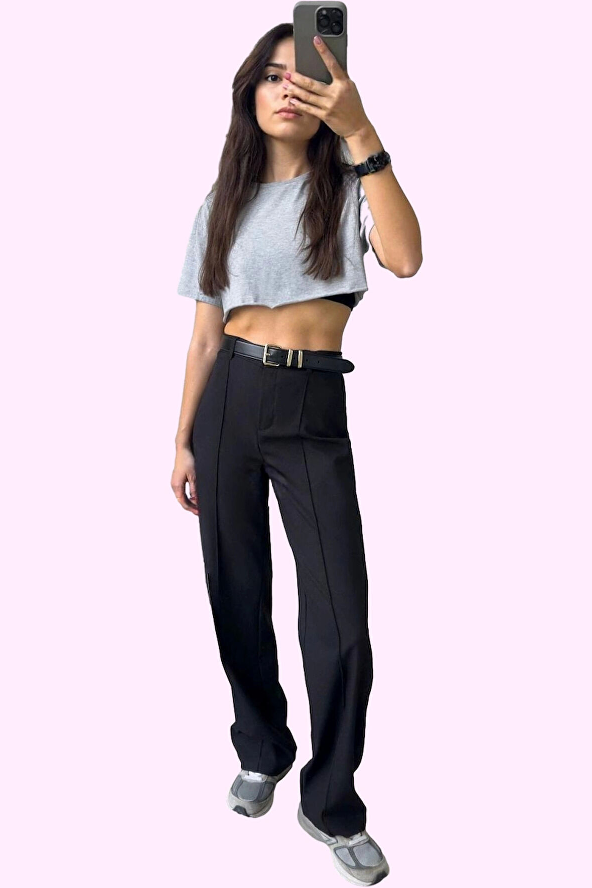 Kadın Geniş Paça Straight Kalıp Pantolon Düz Desen Günlük Kullanım Yaz Aylarının Vazgeçilmezi