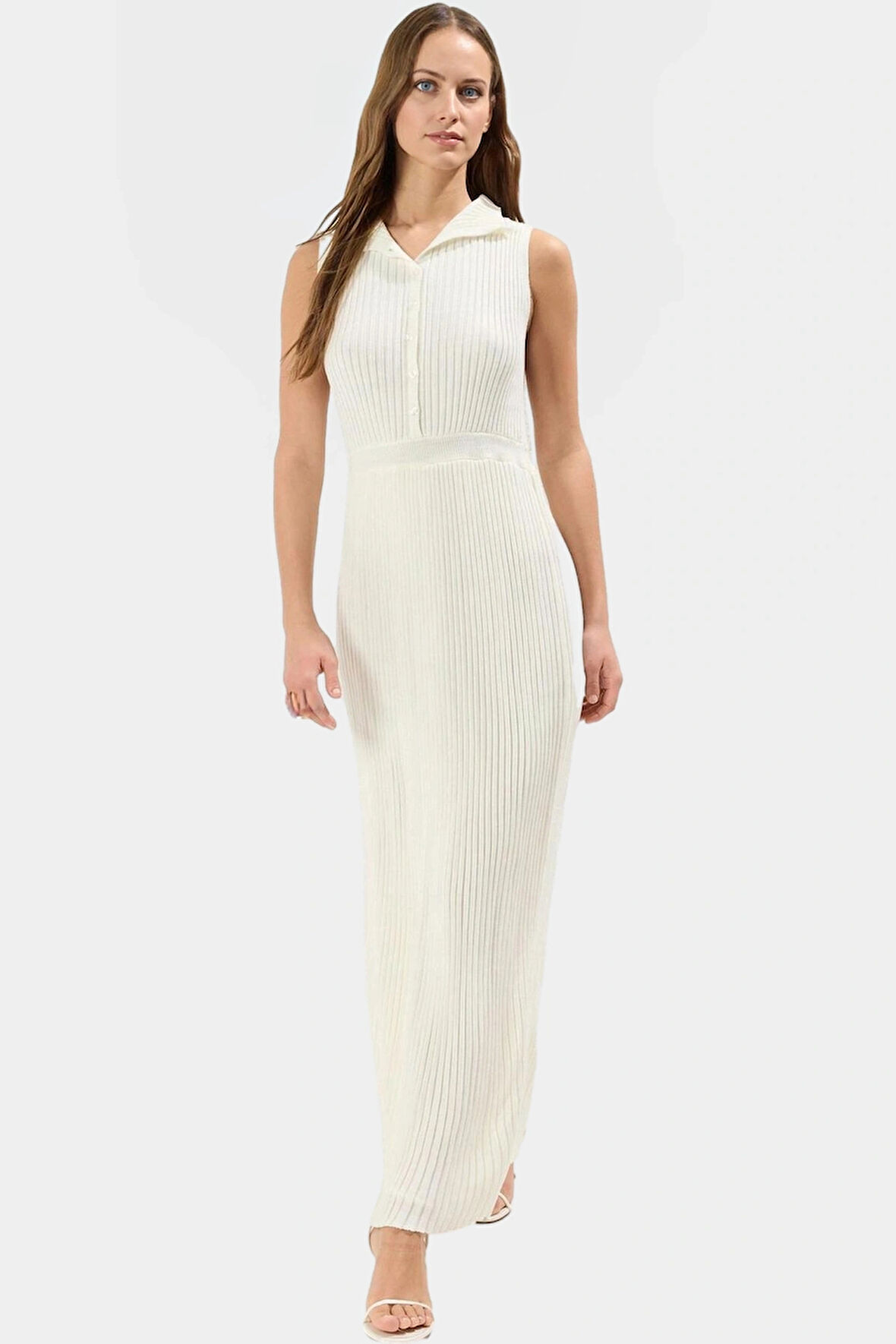 Yazlık Midi A line Triko Elbise Şık ve Rahat Günlük Kullanım Modern Stil Özel Tasarım