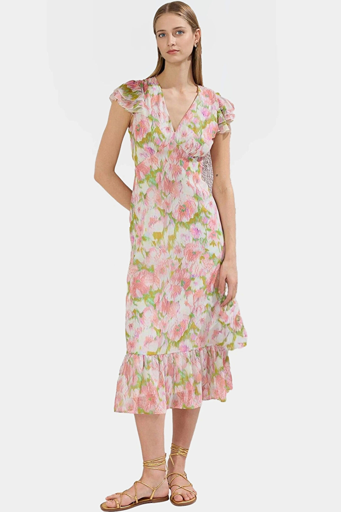 A line Midi Şifon Elbise  Polyester Yazlık Günlük Yüksek Kalite Özel Tasarım Mükemmel Uyum