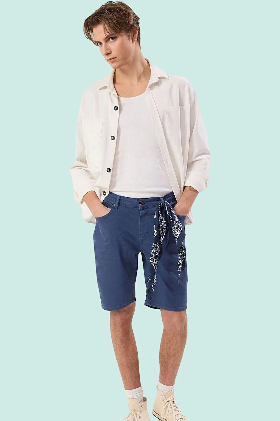 Erkek Denim Kot Şort Slim Fit Normal Bel 5 Cepli Casual Günlük Kullanım Yaz Aylarının Vazgeçilmezi