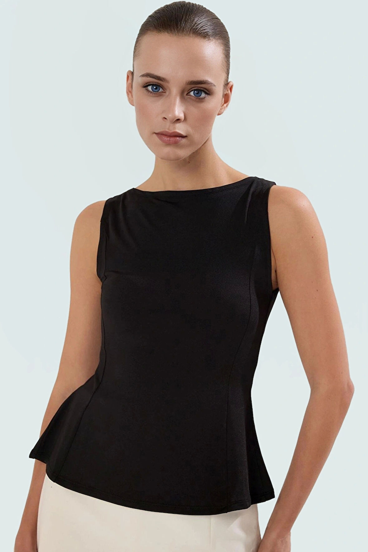 Kadın Bisiklet Yaka Fitted Micro Örme Bluz Yaz Koleksiyonu Dayanıklı Malzeme Özenle Seçilmiş