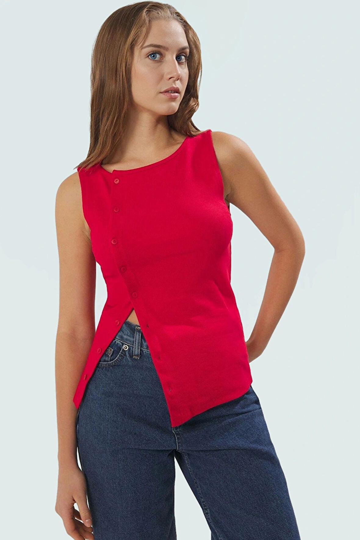 Kadın Bisiklet Yaka Fitted Örme Bluz Günlük Stil Rahat Ve Şık Özel Tasarım