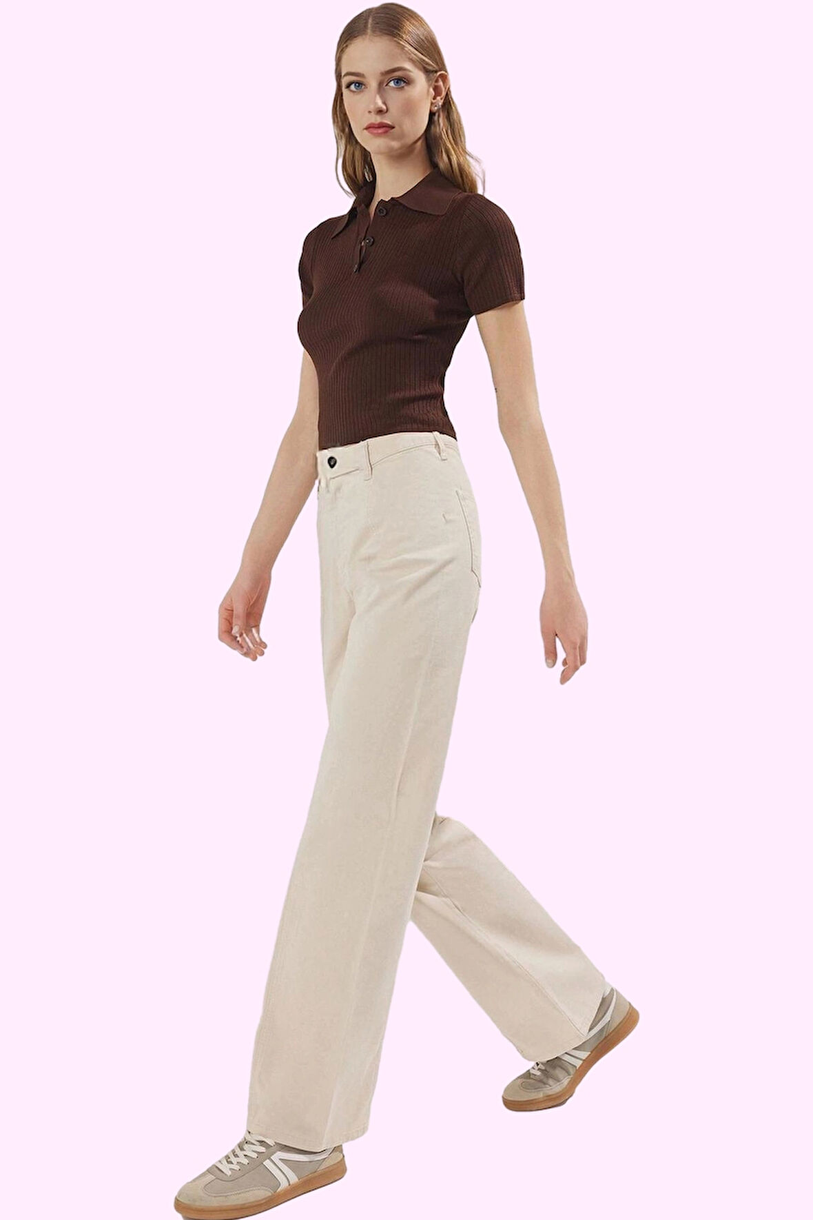 Kadın Yüksek Bel Geniş Paça Pamuklu Pantolon Günlük Ve Şık Kombinler Yaz Aylarının Vazgeçilmezi