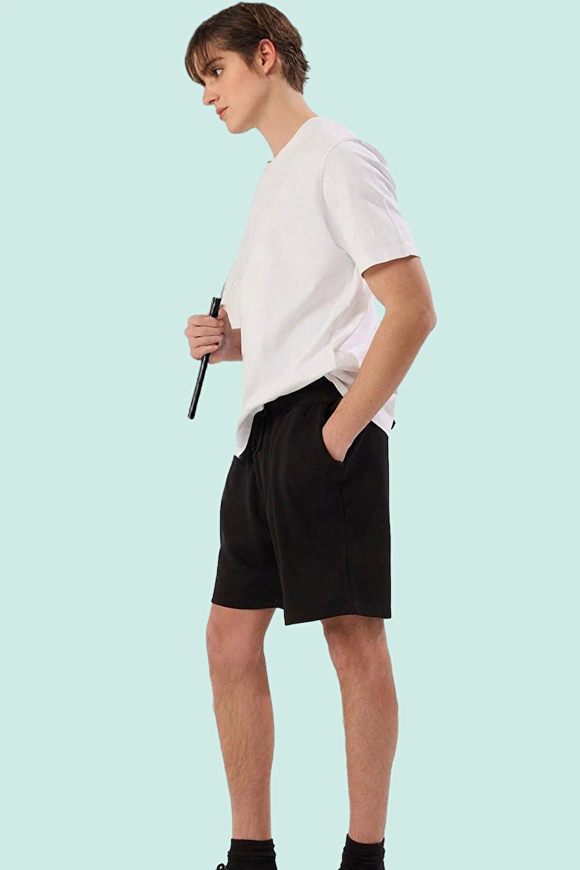 Erkek Pike Dokuma Şort Normal Bel Straight Siluet Rahat Yaz Günlük Kullanım Modern Tasarım