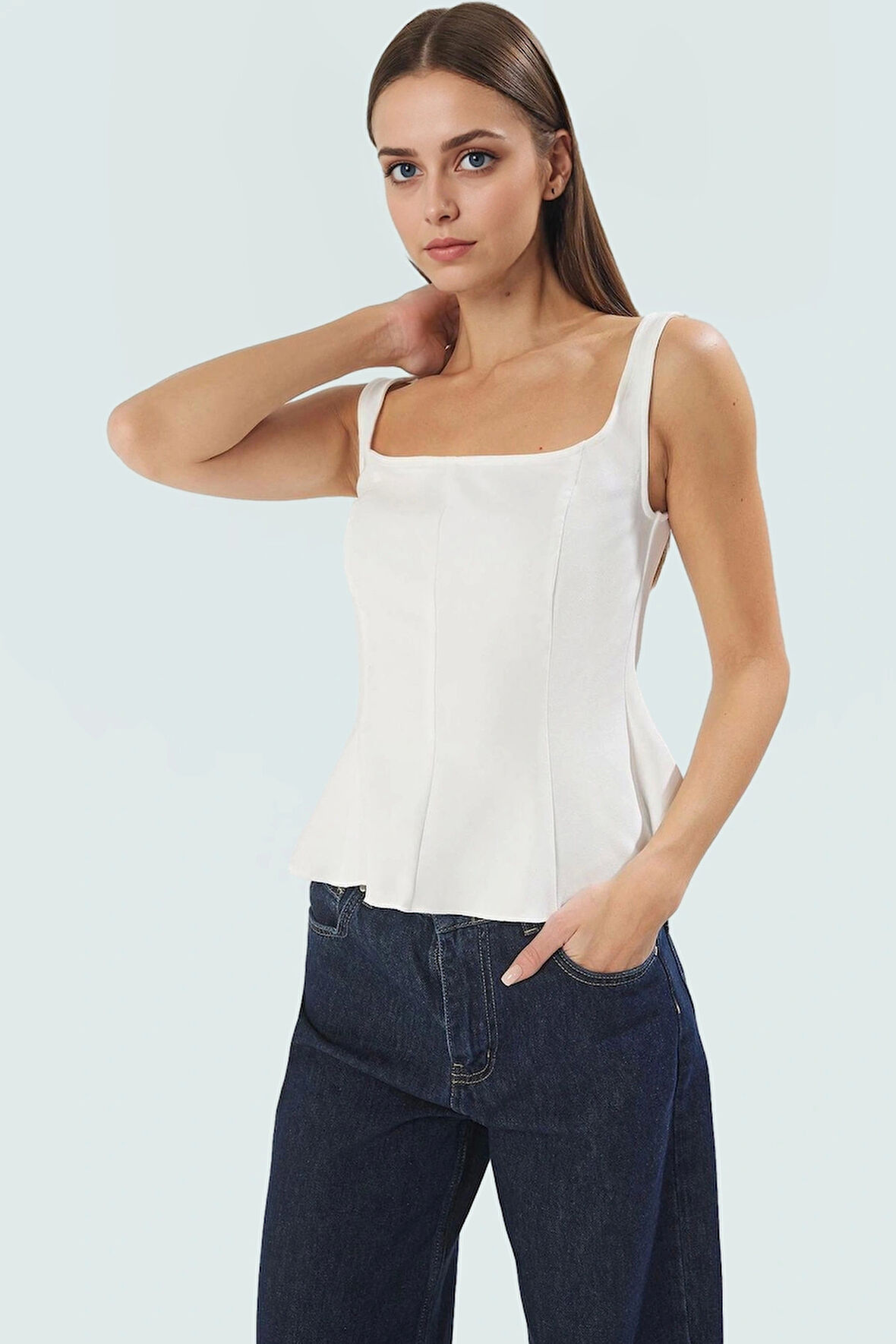 Dokuma Peplum Bluz Regular Kalıp Rahat Yazlık Özel Tasarım Dayanıklı Malzeme Kaliteli İşçilik