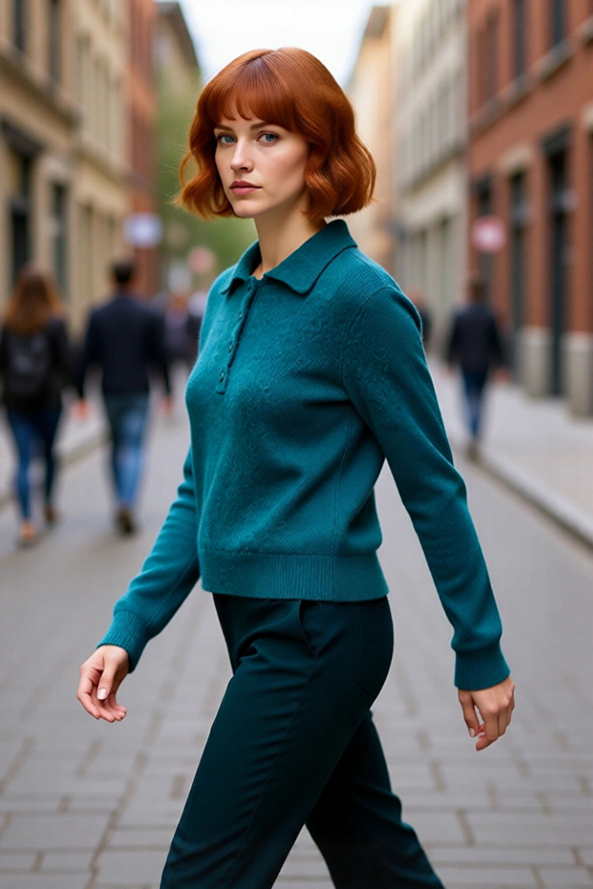 Kadın Regular Kalıp Polo Yaka Triko Kazak Kış Sezonu İçin Özel Tasarım Rahat Şık ve Konforlu