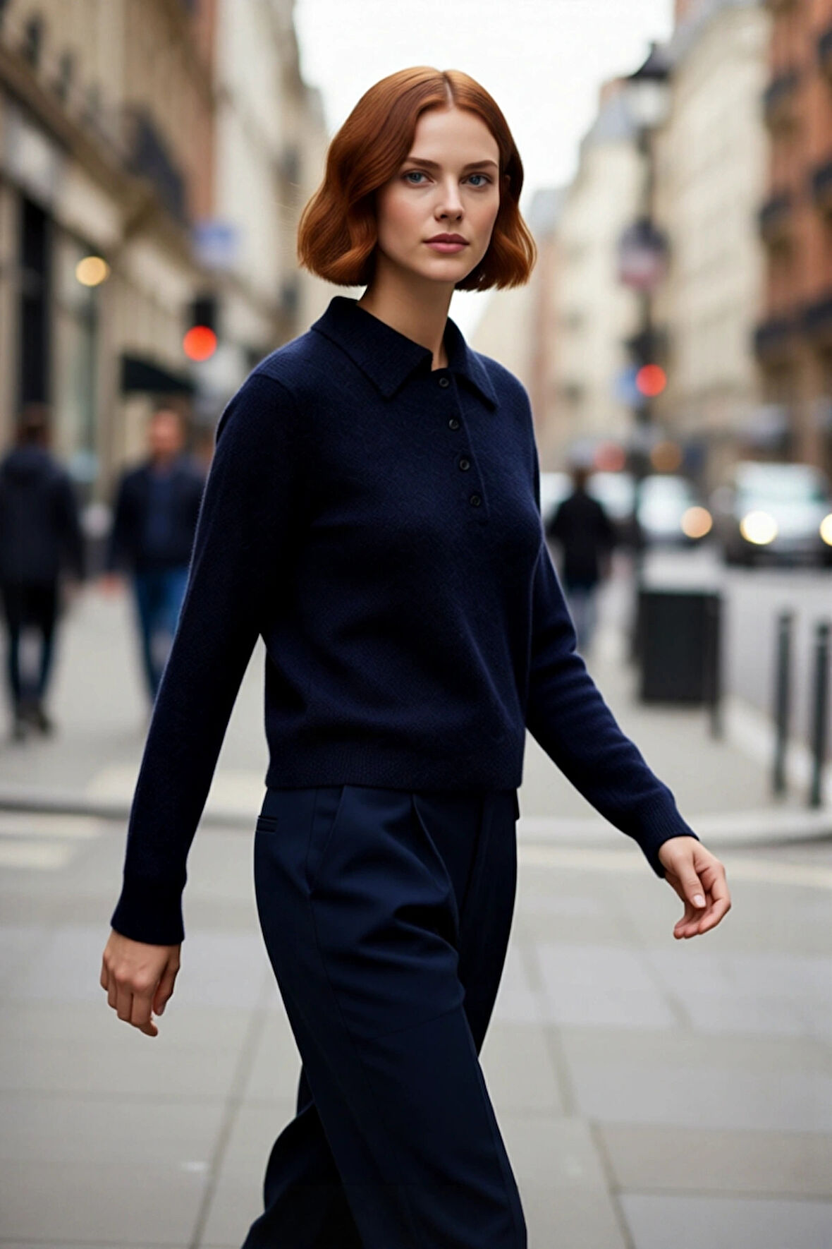 Kadın Regular Kalıp Polo Yaka Triko Kazak Kış Sezonu İçin Özel Tasarım Rahat Şık ve Konforlu