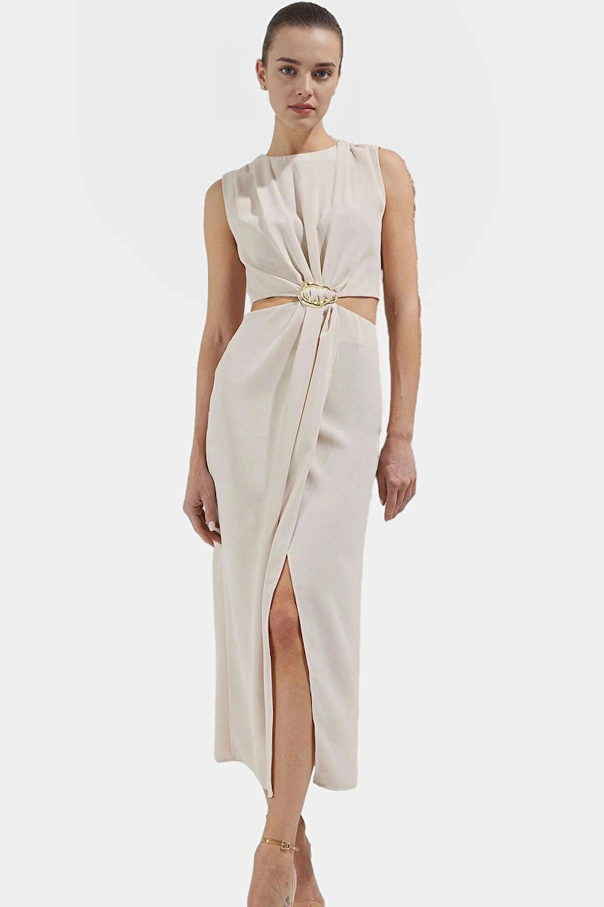 Maxi Krep Elbise A Kesim Yazlık Dokuma Polyester Özel Tasarım Dayanıklı Malzeme Rahat Kullanım