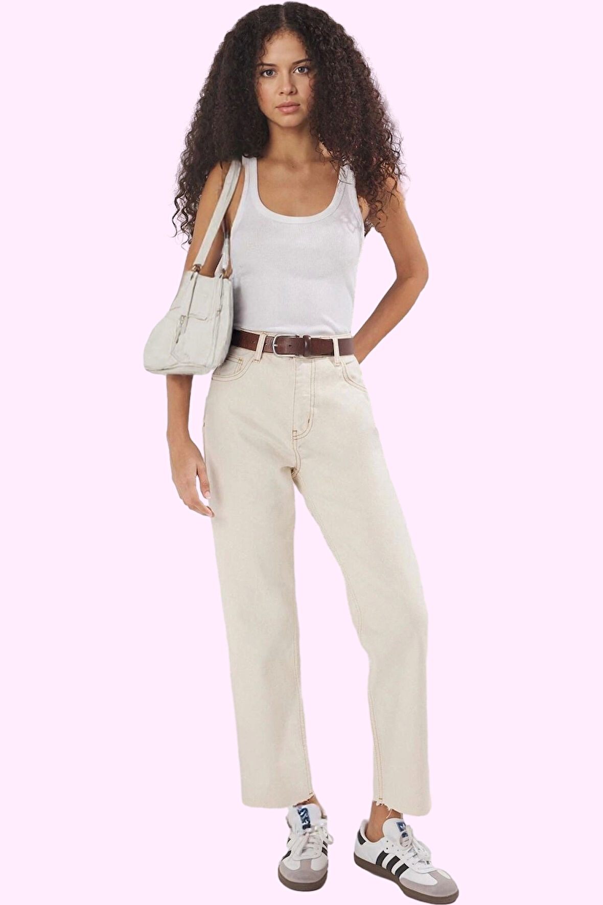 Kadın Yüksek Bel Straight Jean Pantolon Pamuk Denim Günlük Stil Yaz Aylarının Vazgeçilmezi