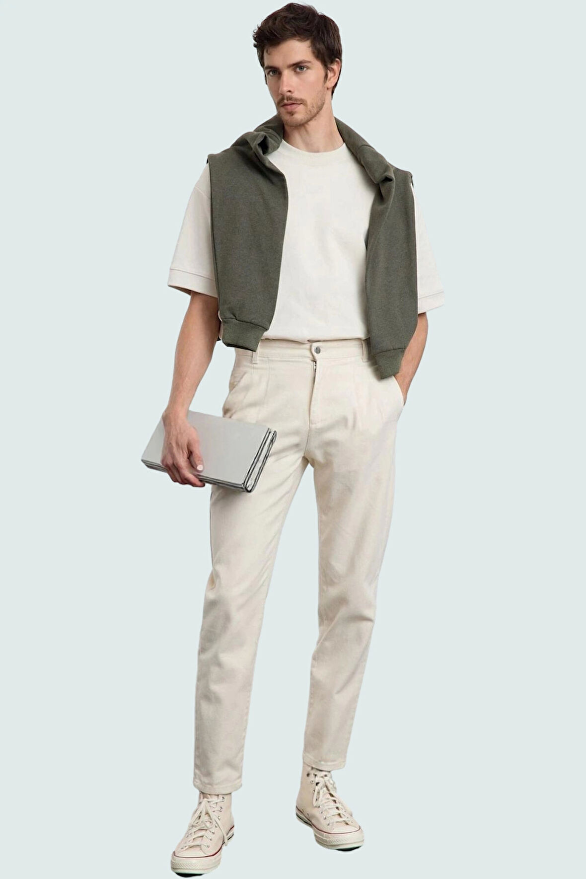 Erkek Pamuk Gabardin Dokuma Pantolon Regular Fit Günlük Kullanım Yaz Aylarının Vazgeçilmezi