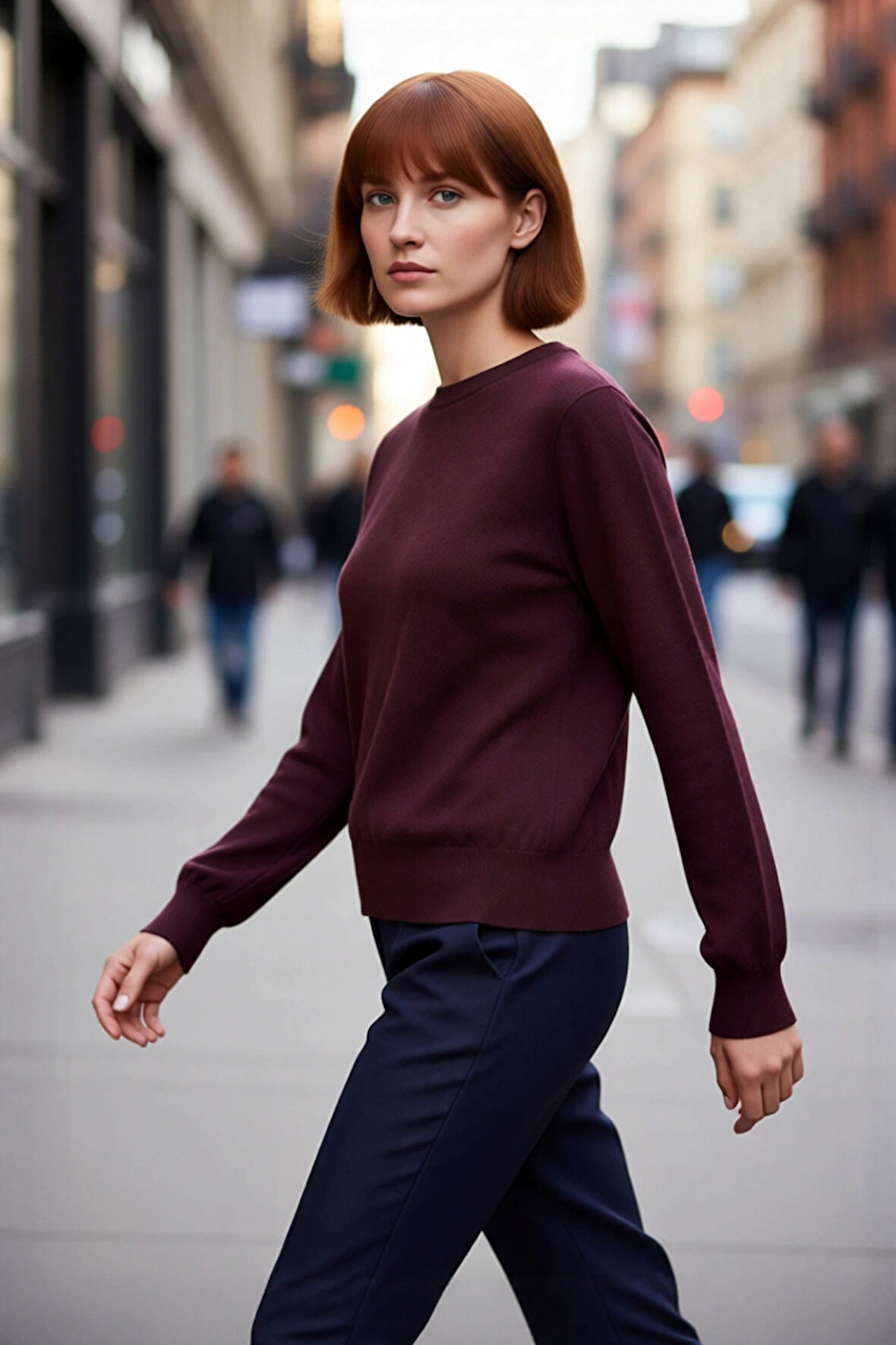 Kadın Regular Fit Düz Bisiklet Yaka Ekru Triko Kazak Kış Günleri İçin Konforlu ve Şık Bir Tercih