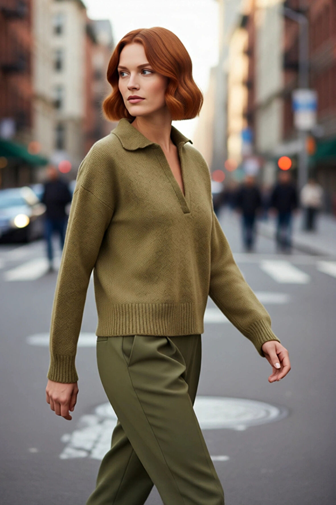 Kadın Oversize Polo Yaka Triko Kazak Kışlık Soğuk Hava Şıklığı İçin İdeal Günlük Kombinler