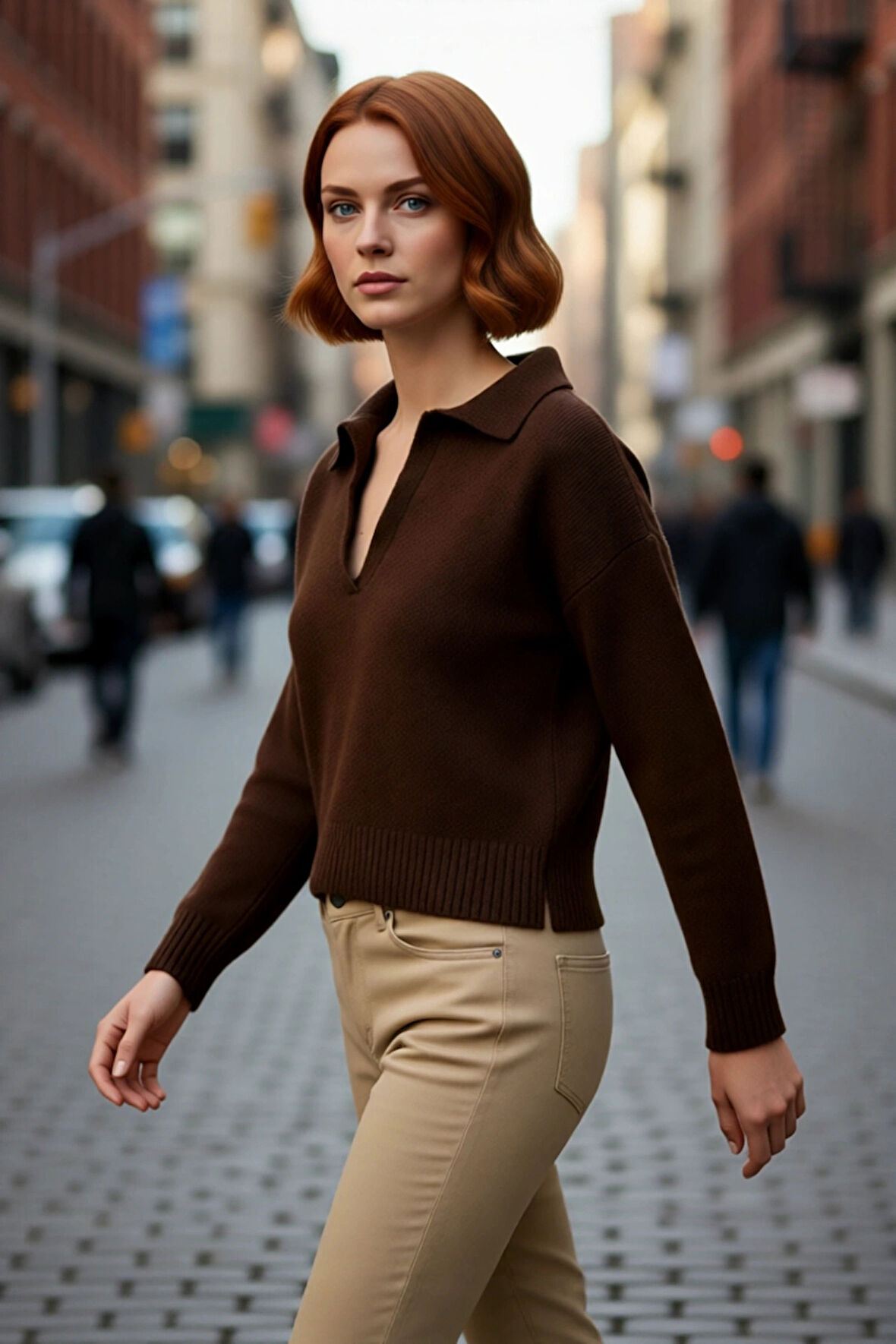 Kadın Oversize Polo Yaka Triko Kazak Kışlık Soğuk Hava Şıklığı İçin İdeal Günlük Kombinler