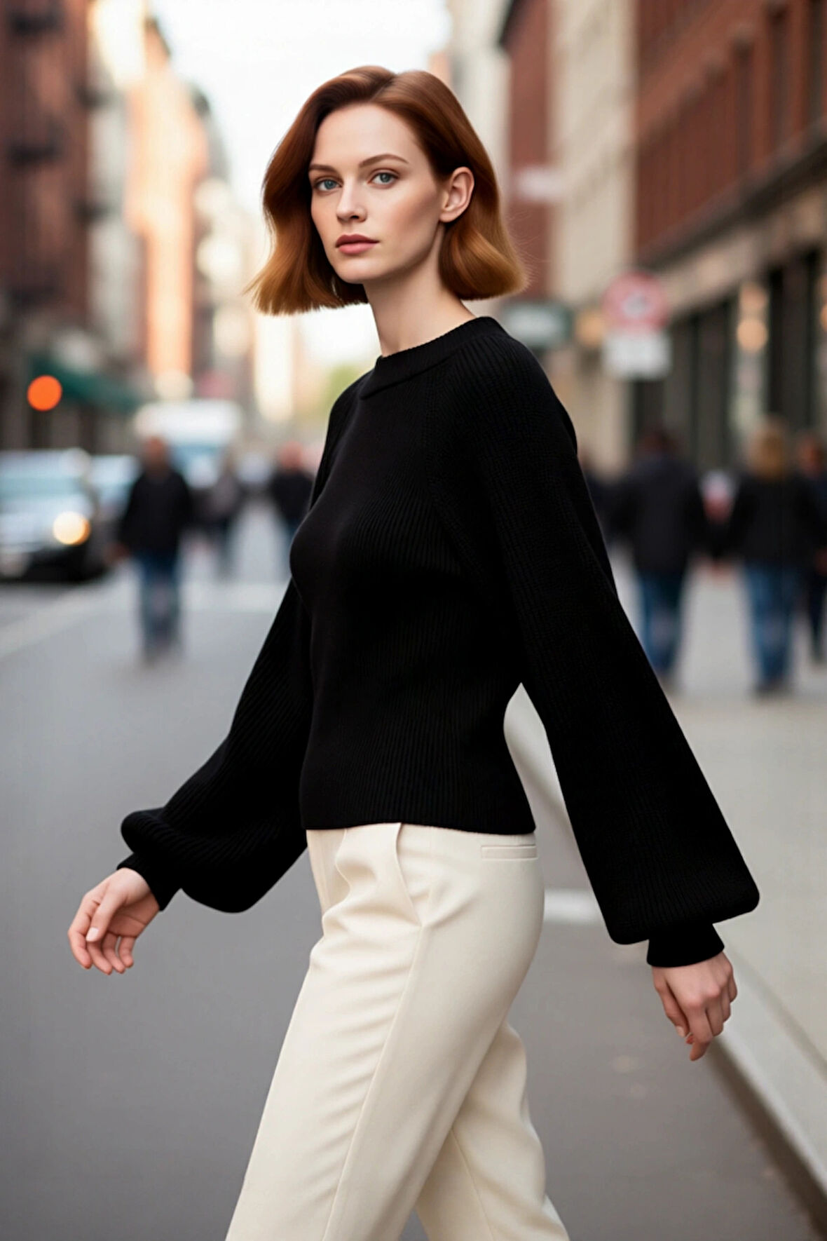 Kadın Fitted Kalıp Dik Yaka Triko Kazak Fitilli Dokuma Uzun Kollu Günlük Şık Kışlık Giyim Seçeneği