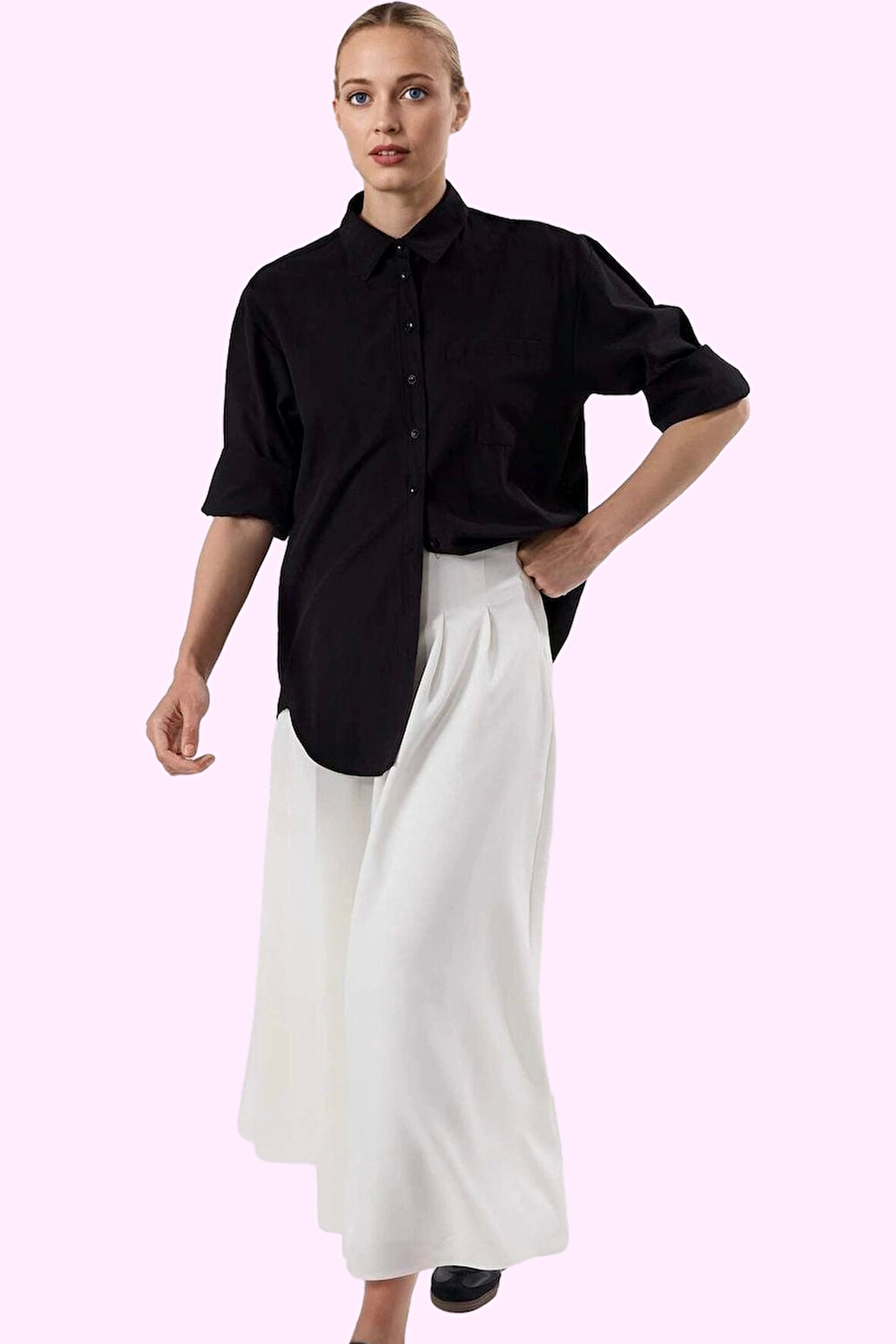 Kadın Maxi Pile Detaylı Etek Astarlı Finike Dokuma Günlük Hafta Sonu Yaz Aylarının Vazgeçilmezi