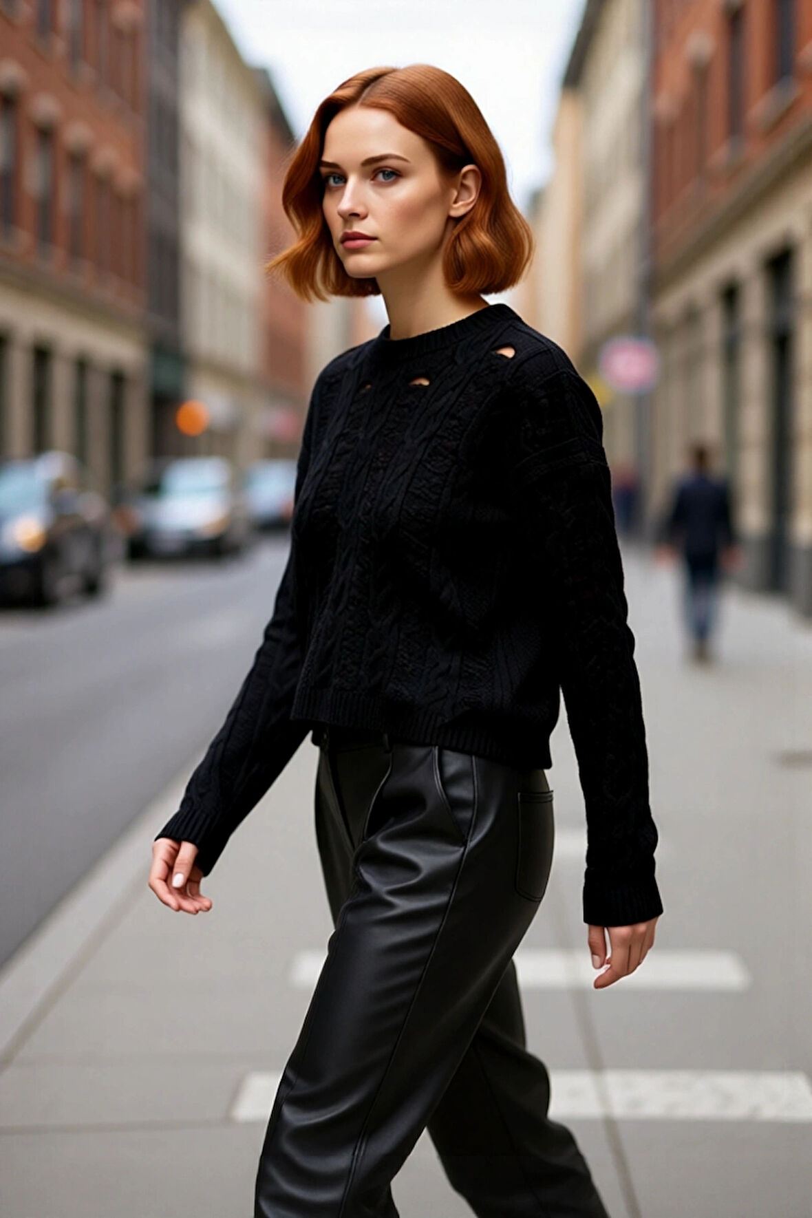 Kadın Oversize Ajurlu Delikli Bisiklet Yaka Düşük Kol Crop Triko Kazak Gündelik Şıklığınızı Tamamlar