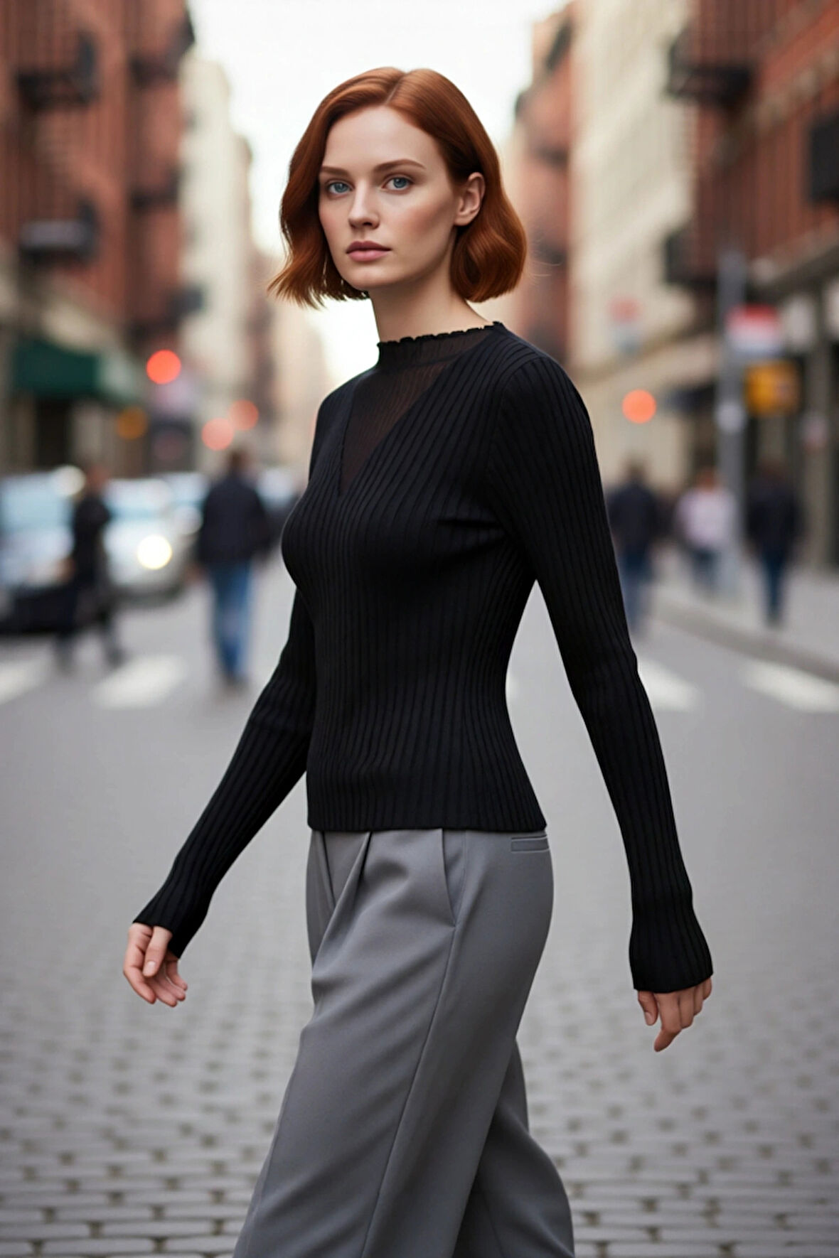 Kadın Fitted Kalıp Siyah Transparan Detaylı V Yaka Uzun Kollu İnce Triko Kazak İlkbahar Sonbahar