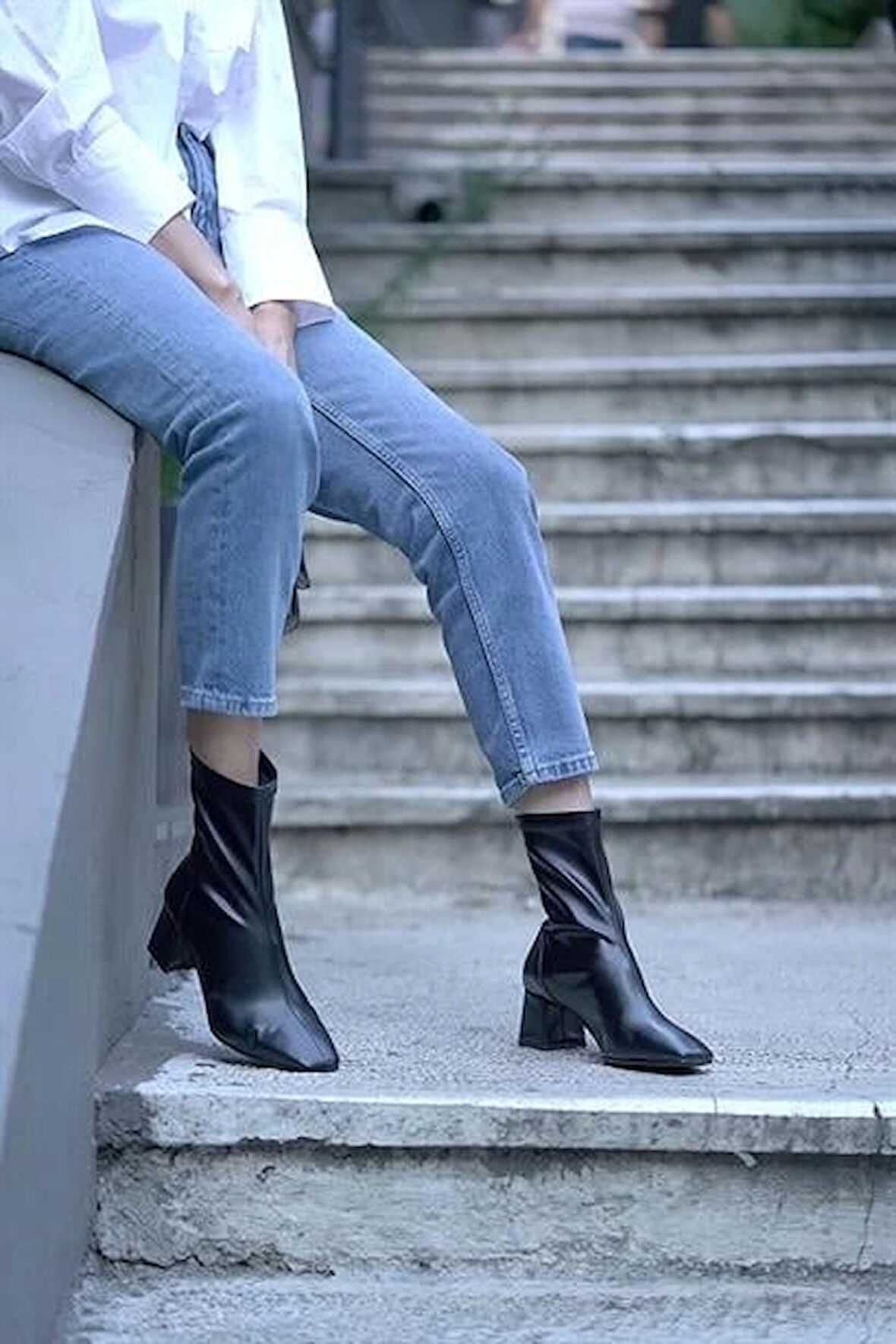 Kadın Streç Küt Model Bootie Siyah