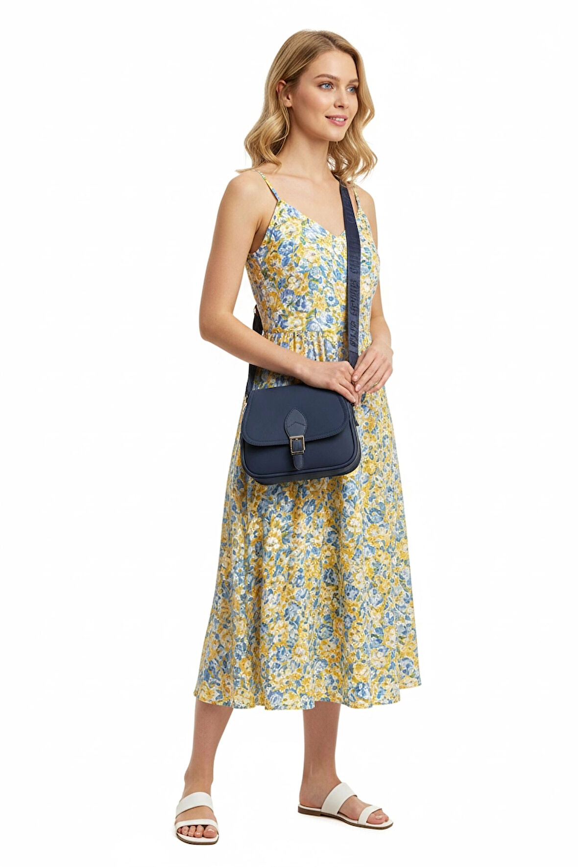 Kadın Şık Günlük Tokalı El Ve Omuz Çantası Modern Tasarım Hafta Sonu