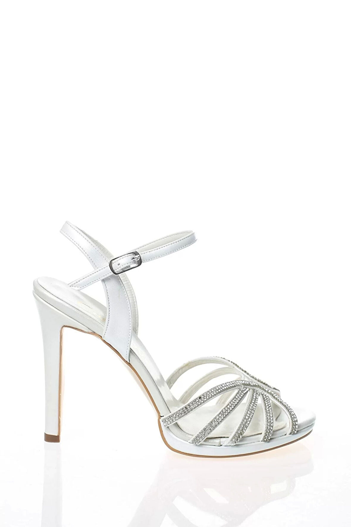 Kadın Moda Şık Gold Ayna Beş Taş Topuklu Zarif Tasarım Düğün Nişan Gece Abiye Ayakkabı