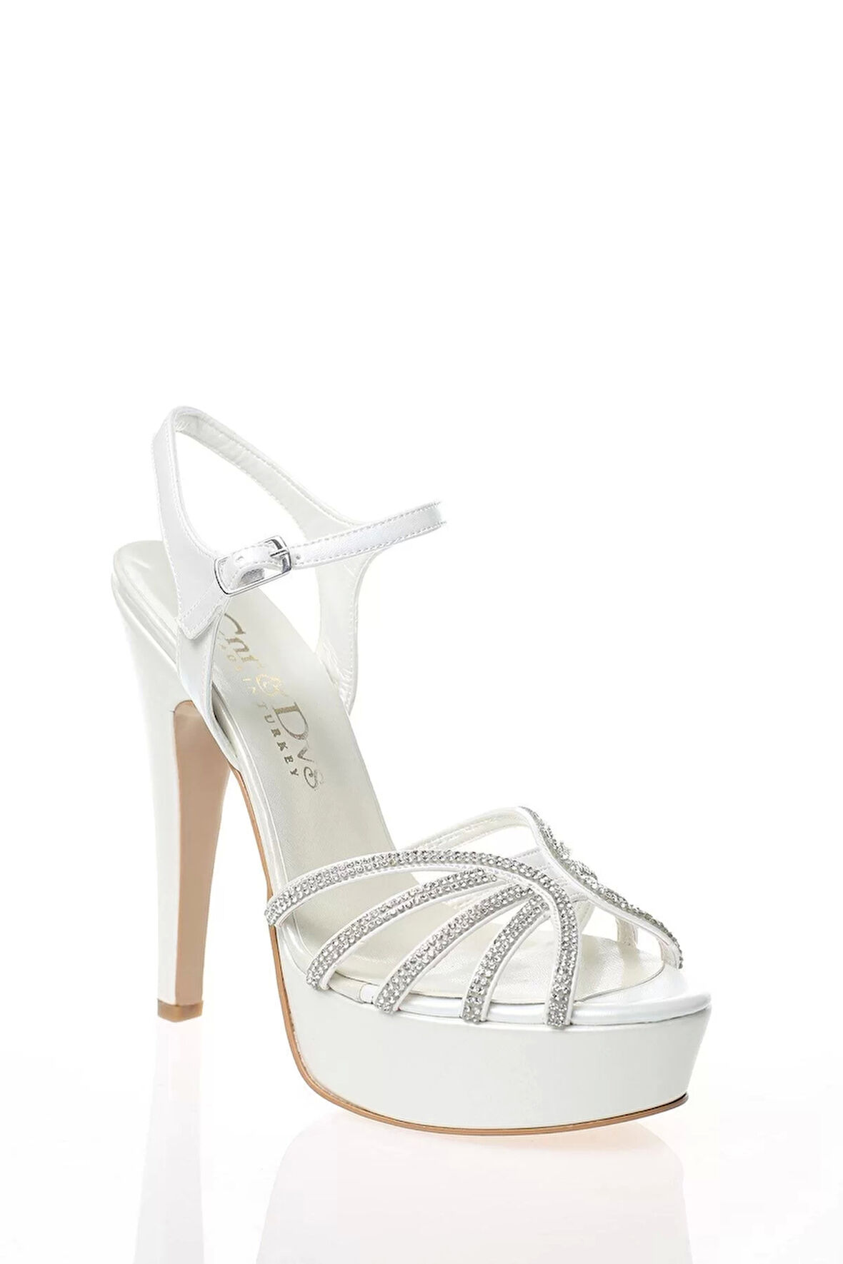 Kadın Moda Şık Sedef Taşlı Topuklu Zarif Tasarım Yüksek Topuk Düğün Nişan Gece Abiye Ayakkabı