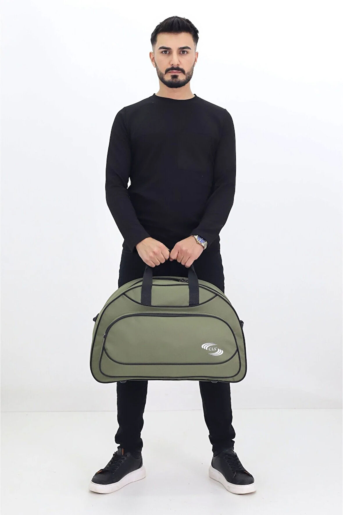 Haki Spor ve Seyahat Çantası – Ayakkabı Bölmeli, Su Geçirmez, Omuz Askılı Antrenman Çantası