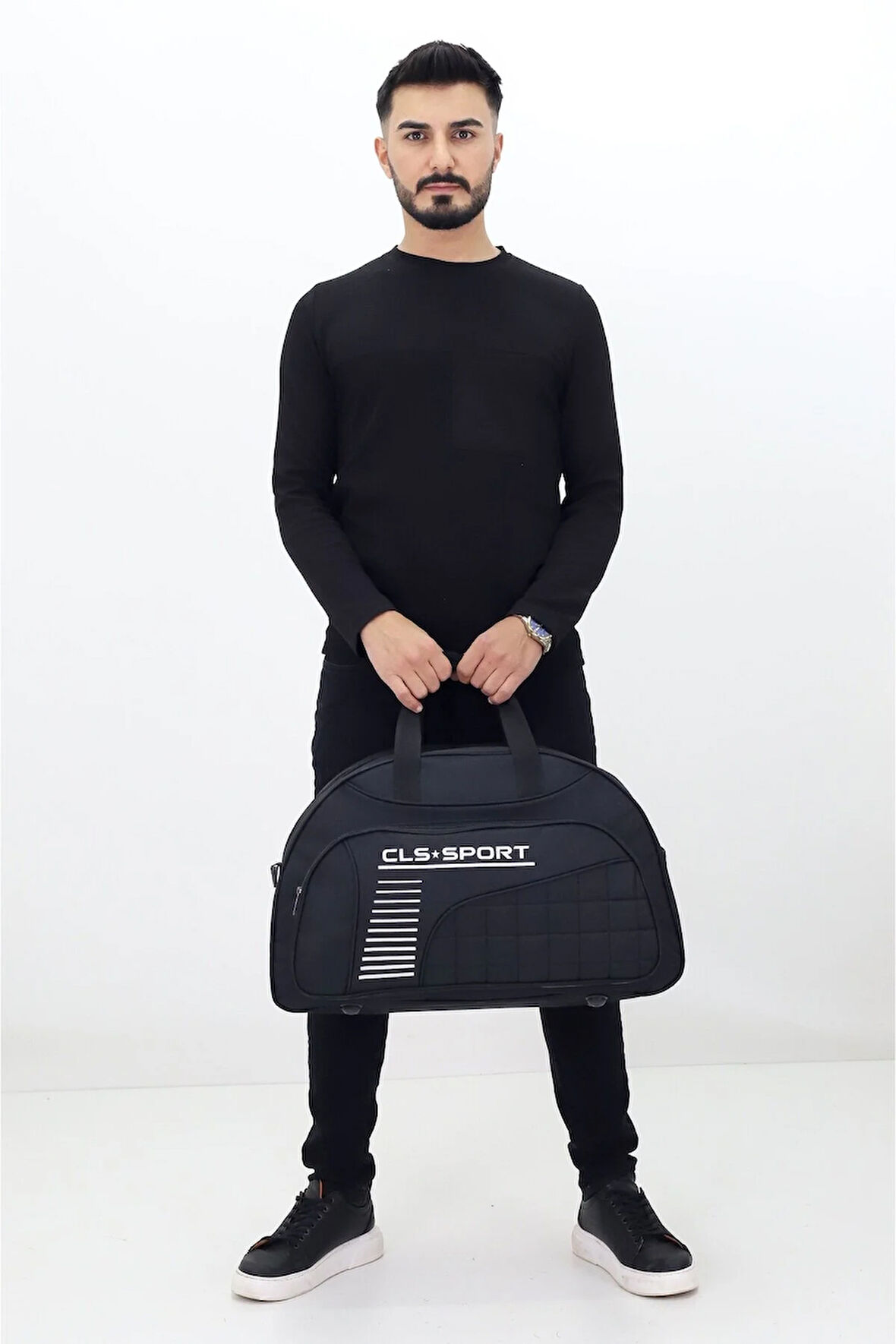 Siyah Spor ve Seyahat Çantası – Ayakkabı Bölmeli, Su Geçirmez, Omuz Askılı Antrenman Çantası