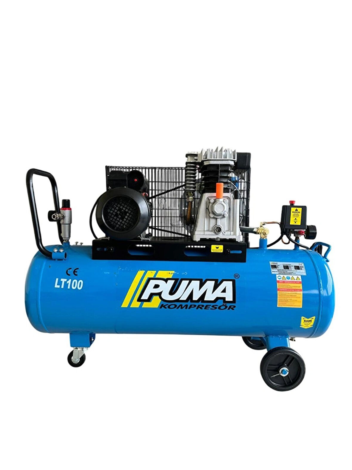 PUMA 100 Litre Yağlı Pistonlu Kompresör 3 HP, 8 Bar, 220 Volt