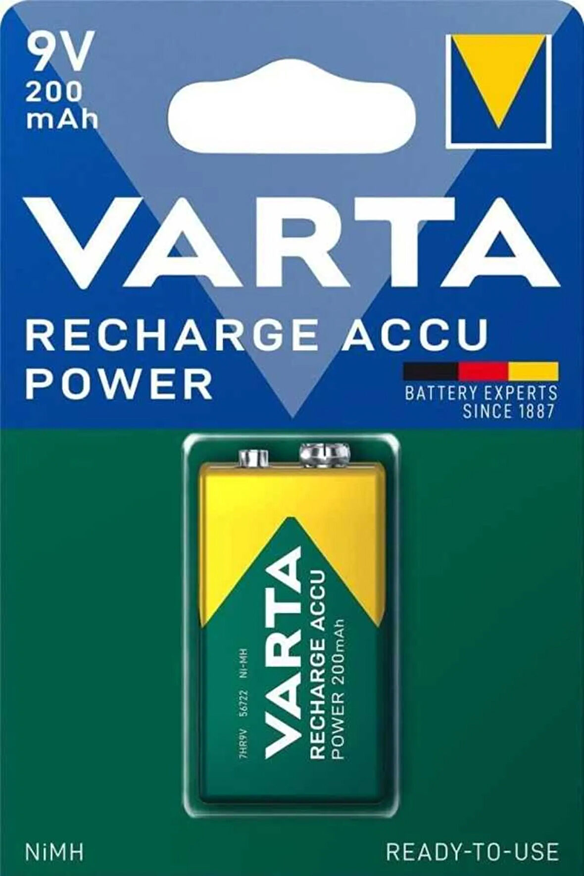 Accu Power 9V 200mAh Şarjlı Pil Tekli Paket