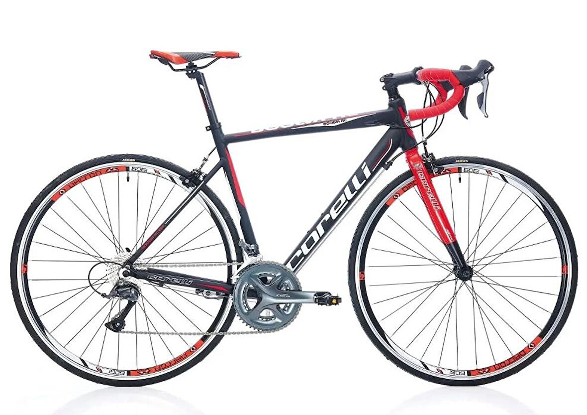 Corelli Boolva RC100 Claris 52cm 16 Vites Yol Yarış Bisikleti Siyah Kırmızı Beyaz