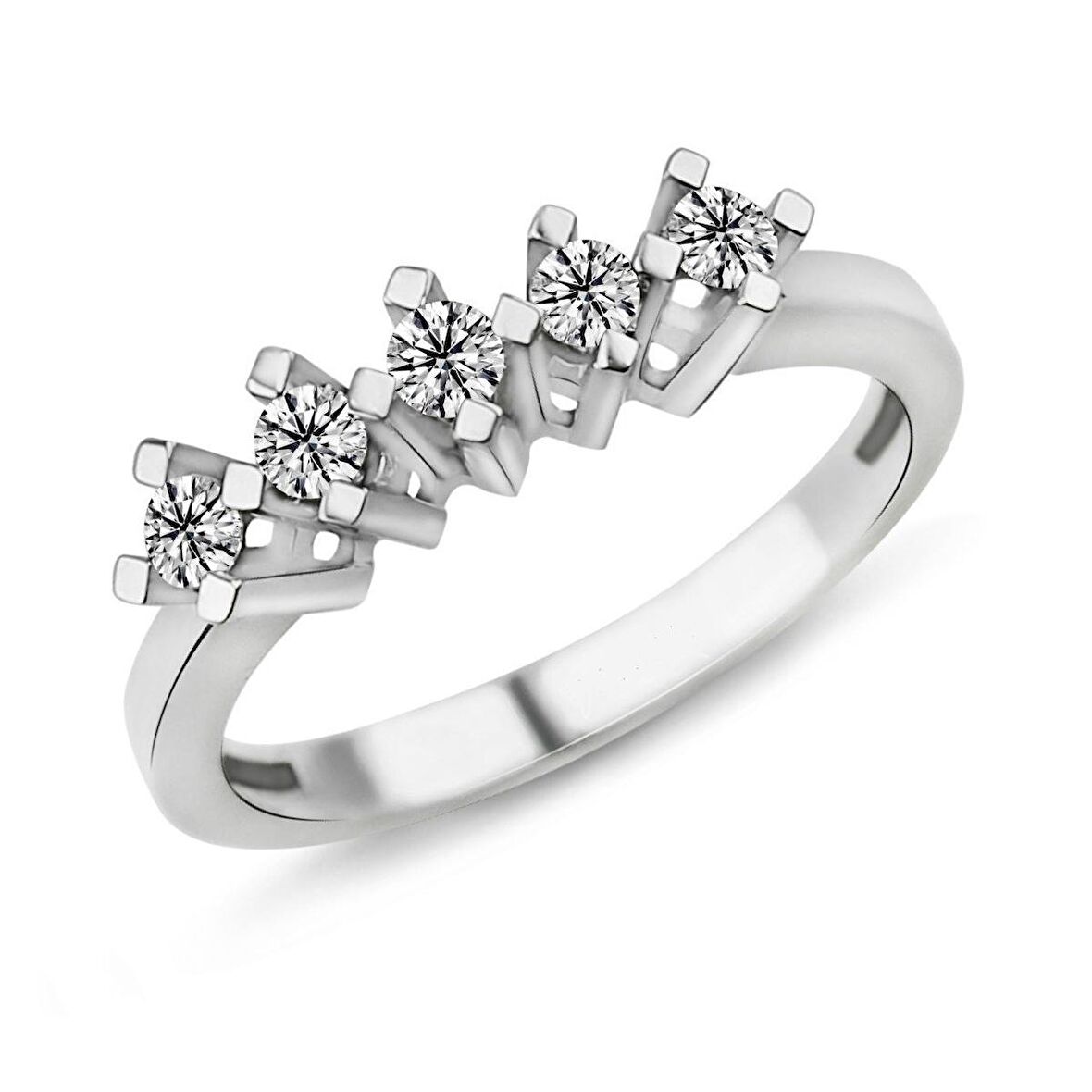 0.66 Karat F Renk Beştaş Pırlanta Yüzük PB589